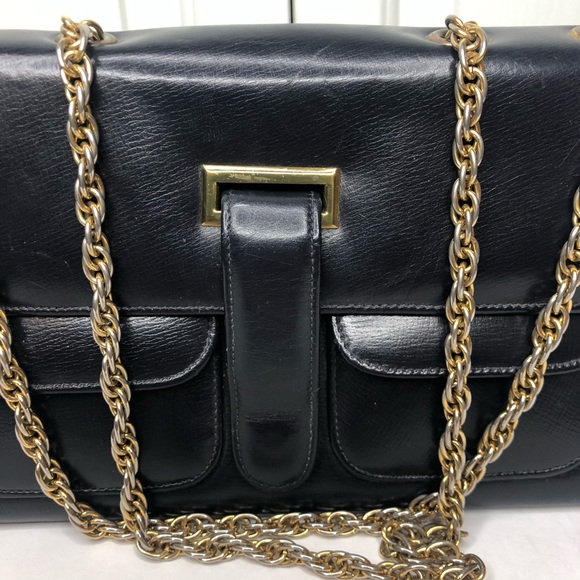 Vintage Block Navy Blue Adjustable Chain Handle Bag Size Small - Picture 2 of 15